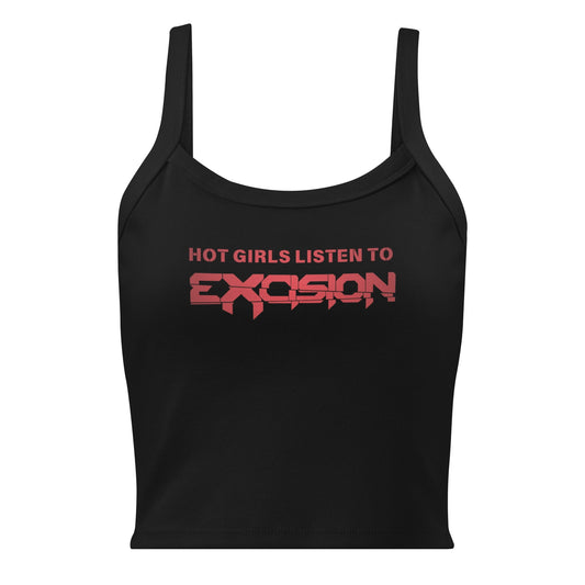 Hot Girls Listen to Excision - Black/Red micro-rib tank top Rave Day 