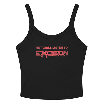 Hot Girls Listen to Excision - Black/Red micro-rib tank top Rave Day XS 