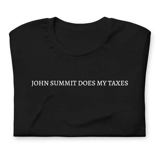 John Summit Does My Taxes - T-shirt (Black) T-Shirt Printify 