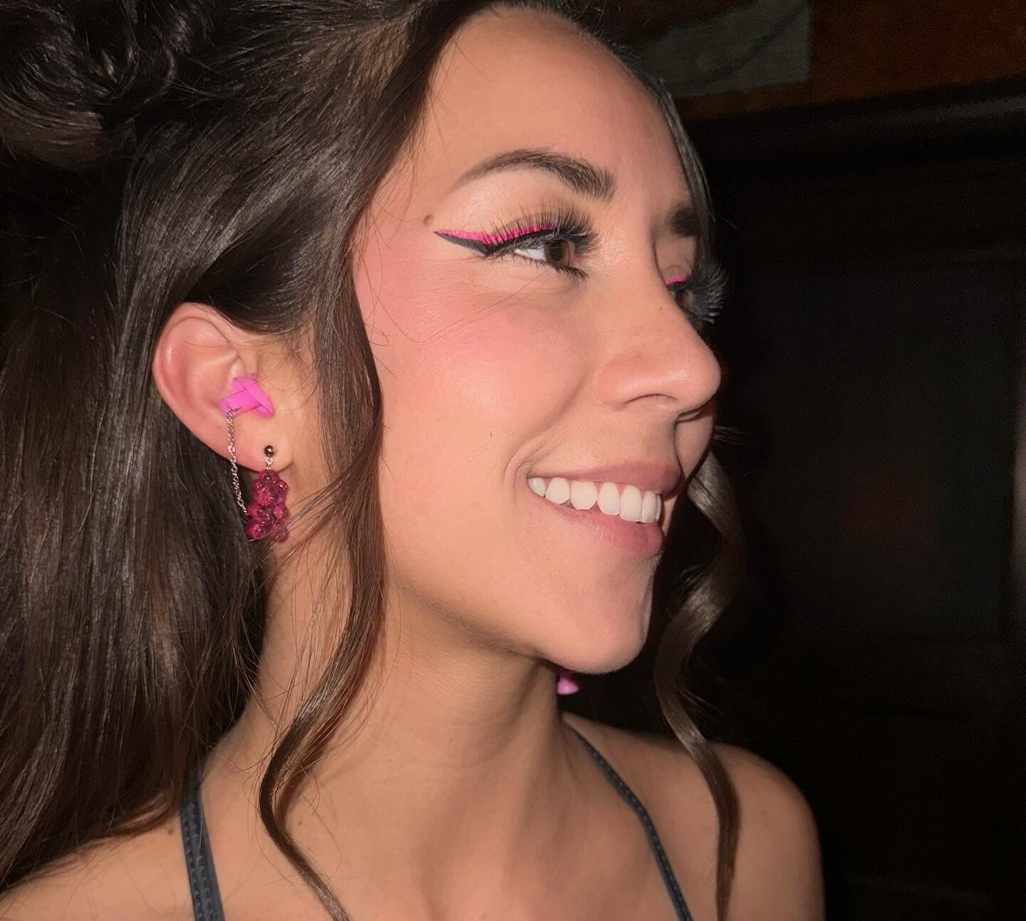 Neon Pink Gummy Bears Earrings Rave Day 