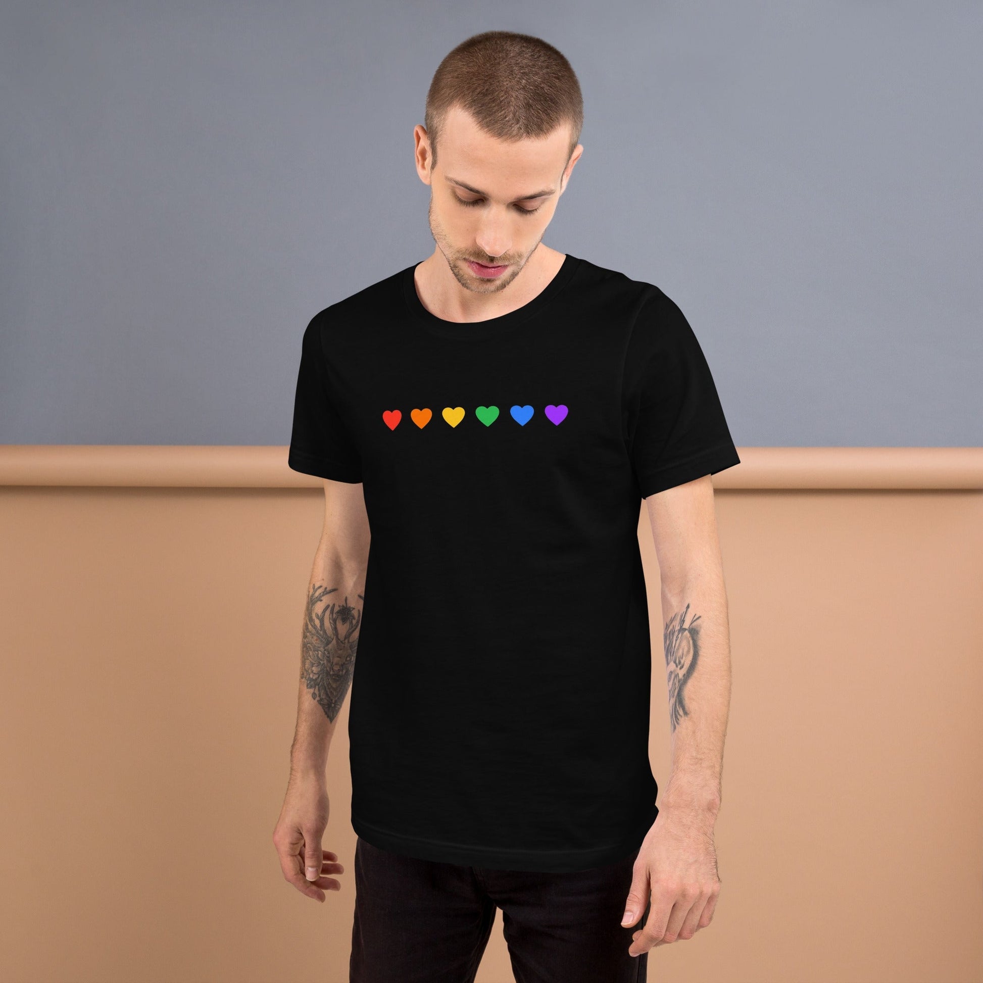 Rainbow Hearts - Unisex T-Shirt Rave Day 