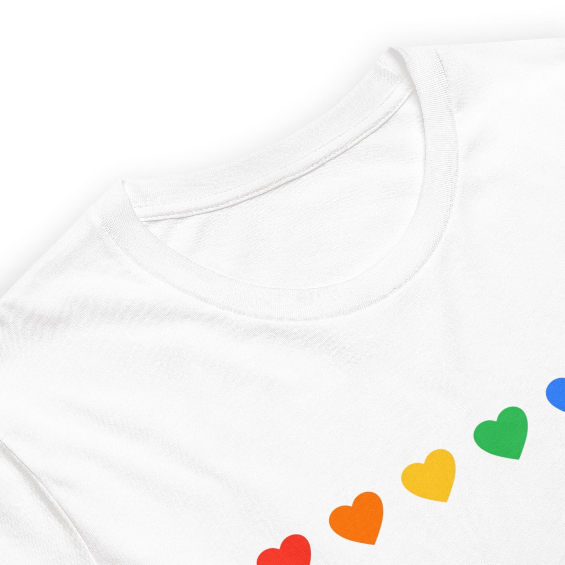 Rainbow Hearts - Unisex T-Shirt (White) Rave Day 