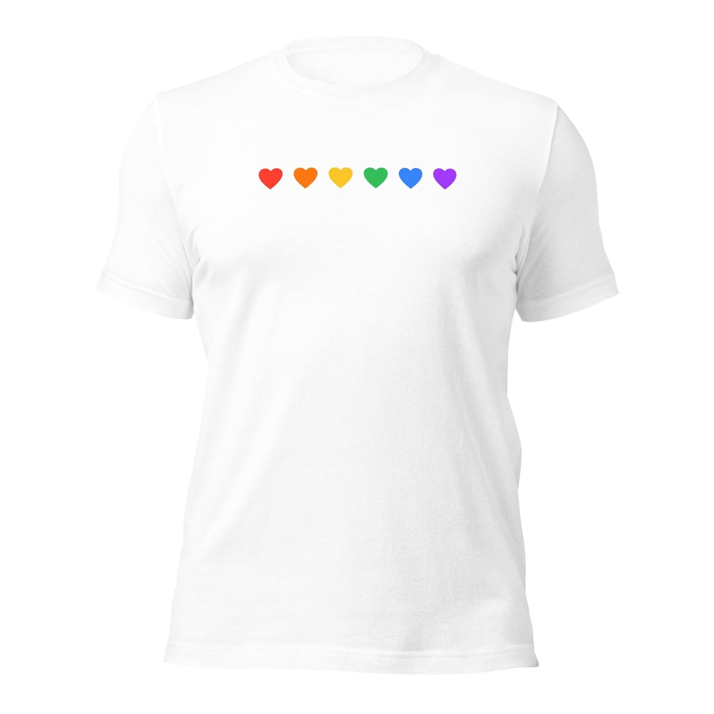 Rainbow Hearts - Unisex T-Shirt (White) Rave Day 