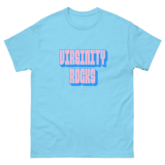 Virginity Rocks (Blue) - Men's classic tee Rave Day Sky S 